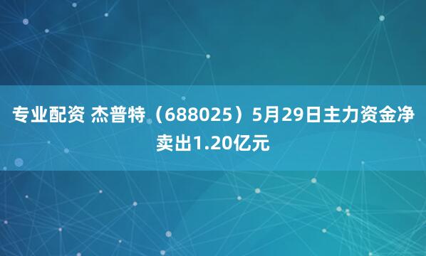 专业配资 杰普特（688025）5月29日主力资金净卖出1.20亿元